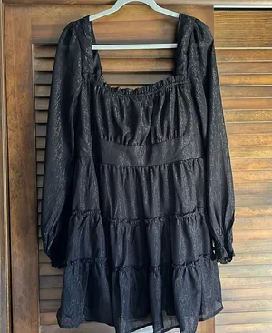 Altar’d State Shiny Black Dress thumbnail 1
