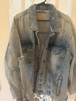 Free people distressed denim jacket thumbnail 3