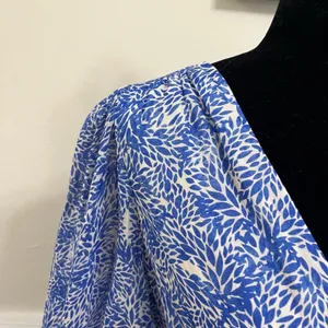 Amanda Uprichard Morello Dress In Chalet Blue Printed Long Sleeve Size M thumbnail 5