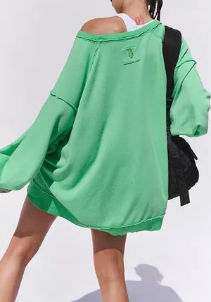 NWOT Free People FP Movement One To Beat Pullover - Voltage Green - Small thumbnail 1
