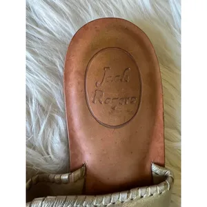Jack Rogers Metallic Gold Leather Sandals size 7 thumbnail 4