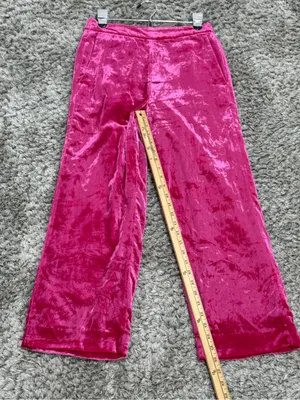 J. Crew Women’s Pink Velvet Peyton Pull On Pants Cropped Elastic Waist 6 NWT thumbnail 11