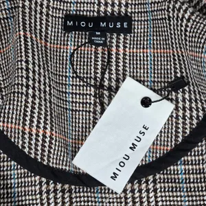 Miou Muse Plaid Blazer‎ Women's Size M Double Breasted Longline Oversized Jacket thumbnail 3