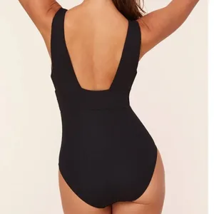 Andie Swim The Mykonos‎ Rib One Piece LT Swimsuit Black size M Tall NWT thumbnail 2