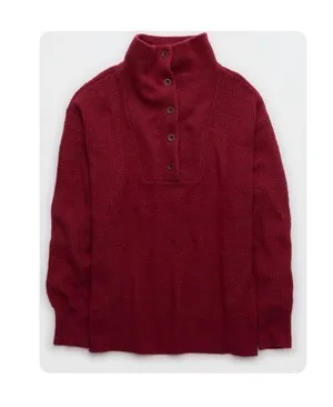 Aerie Oversized Collared Sweater thumbnail 5