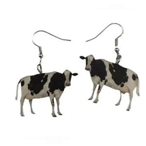 Cow print earrings thumbnail 1