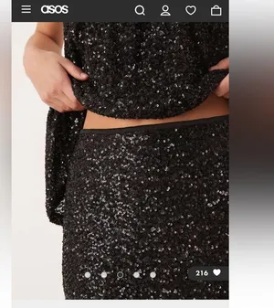 Gina Tricot mix & match sequin maxi skirt in black thumbnail 2