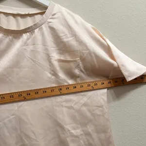 Ellison‎ Satin Pajama Set SS Top and Shorts Beige Size Large Neutral Comfy Soft thumbnail 9