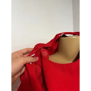 The Jones Girl Vintage 80s Red Double Breasted Puff Shoulder Sheath Dress 12 thumbnail 8