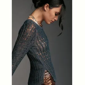 Anthropologie Pilcro Long-Sleeve Open-stitch Netting Sweater thumbnail 4