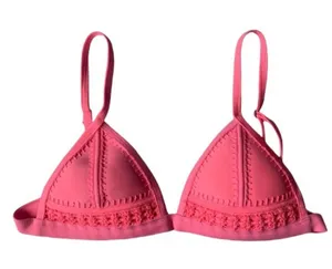 Hot Pink Crotchet Neoprene Tringl Bikini Small Top thumbnail 1