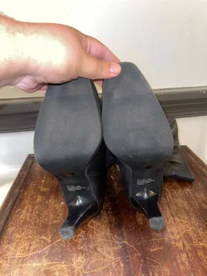 Worthington Black Mid-Calf Ruched Leather Heeled Boots - Sz 8.5M thumbnail 4