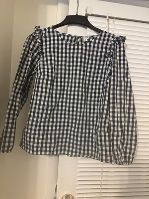 J Crew Factory Gingham Top thumbnail 1