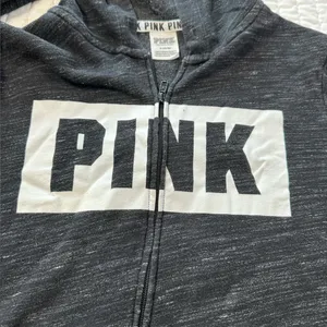 PINK Victoria's Secret Charcoal Hoodie with Logo thumbnail 10