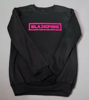 BLACKPINK JENNIE Kpop Black Long-Sleeve Pullover Sweatshirt thumbnail 1