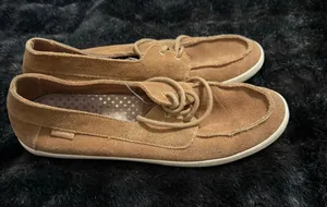 Vans Surf Siders Lace Up Loafers Size 10 Brown Suede Deck Casual shoes thumbnail 1