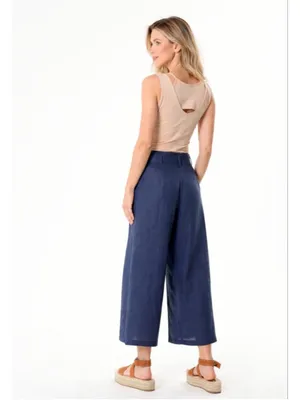 Women's FABI Blue Cropped Wrap Pants M Size M thumbnail 3