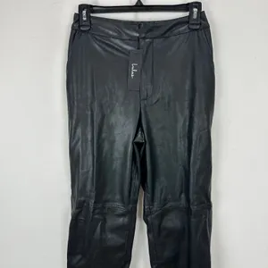 Lulus Open Minded Black Vegan Leather Pants High Waist Tapered Small NWT thumbnail 5