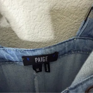 Paige x Revolve November Denim Jumpsuit Overalls Zeila‎ Crop Wide Leg Lace Up XL thumbnail 8