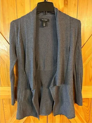 WHBM White House Black Market Women’s Long Gray Cardigan Knit Sweater Sz Small ( thumbnail 1