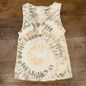 Lands' End Womens Chlorine Resistant High Neck Tankini Swim Top White Tie Dye thumbnail 11