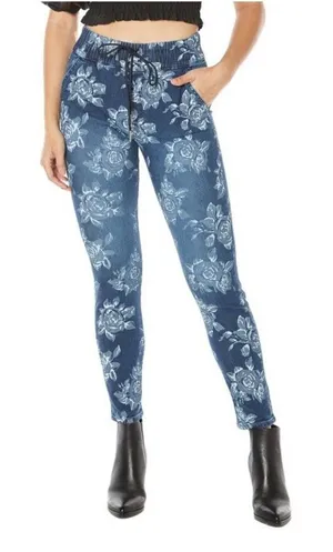 Juicy Couture NWT Women Size 31 Laguna Floral Print Jeggings Jeans Retro Y2K thumbnail 1