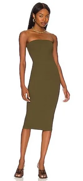 Revolve Strapless Dress Olive Green Bodycon NWT Size XXS thumbnail 1