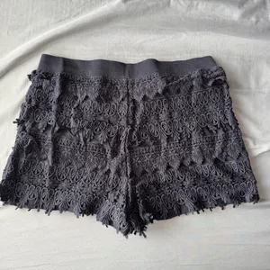 🌸 Express Black Crochet Tiered Skort Shorts thumbnail 3