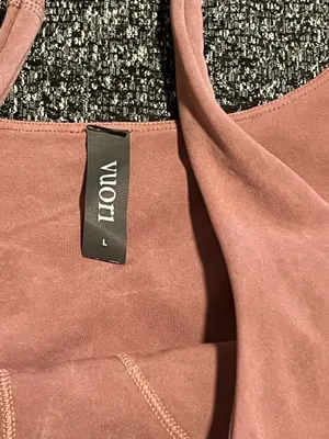 Womens Lg Vuori Daily Crop Tank Top- Pink Heathered Athletic Sport Bra thumbnail 7