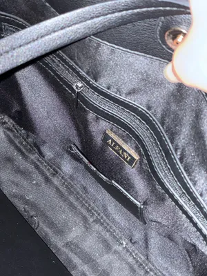 Alfani Classic Black Leather Tote Bag thumbnail 6