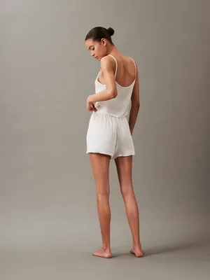 NWT Calvin Klein Pure Sheen Pajama Shorts in white. Size XL thumbnail 3