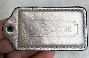 2.5" COACH Silver Fob Bag Charm Hang tag Hangtag thumbnail 1