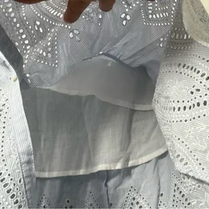 100% Cotton Cottagecore blue & white skirt | Fairycore skirt thumbnail 6