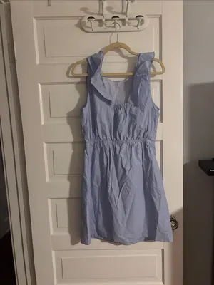 J.Crew Light Blue Sleeveless Ruffle-Trim Sundress thumbnail 2