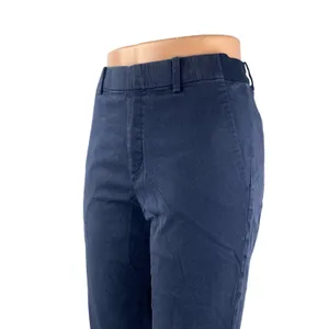 Uniqlo Women's Navy Blue Mid Rise Slim Chino Khaki Tapered Trousers Pants Sz XS thumbnail 2