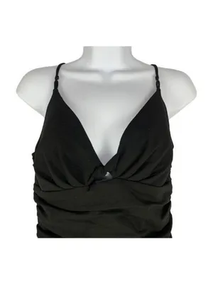 Zara Womens Black Ruched Camisole Tank Top With Adjustable Straps Size Small thumbnail 2