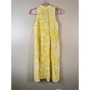 Nation LTD Yellow Animal Print Cotton Mini Dress Womens XS Casual Summer Beachy thumbnail 3
