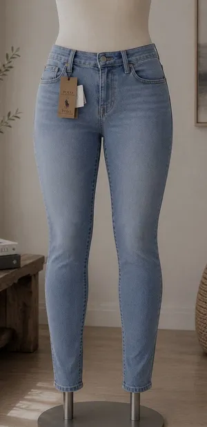Polo Ralph Lauren Skinny Jeans Light Wash Blue Size 31 NWT thumbnail 1