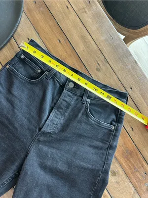 Aritzia Denim Forum Arlo High Rise Straight Jeans Black 27 thumbnail 12