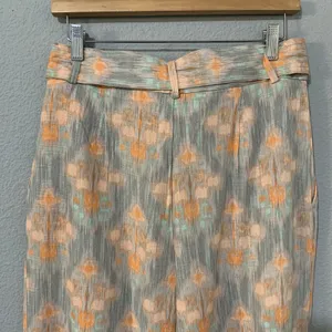 Zara‎ New Flowy High Waist Wide Leg Printed Pants with Self Belt Size L 8372/115 thumbnail 8