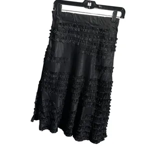 Anthropologie Black Ruffle Midi Skirt‎ Size 4 With Tags New thumbnail 2