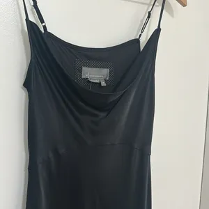 ANTHROPOLOGIE | NWT Woman's Black Elyse Cowl Slip Silk Sleeveless Midi Dress, XS thumbnail 5