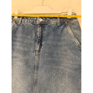 NA-KD Blue Denim Maxi Skirt High Waisted Back‎ Slit Size 38 Medium Wash Long thumbnail 6