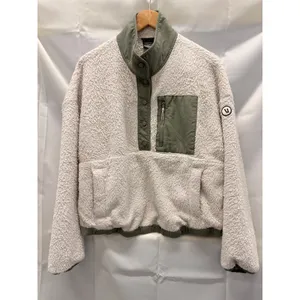 Vuori Cozy Sherpa Popover Women's Sherpa Pullover in Dune Large Fall Winter Cozy thumbnail 6