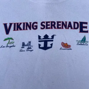 Vintage 90s Viking Serenade White Graphic Crewneck Sweater thumbnail 3