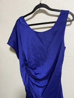 Sugarlips NWT One‎ Shoulder Ruched Drape Mini Dress Royal Blue Womens M thumbnail 6