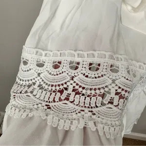 Cupshe Powder Lace & Tie Midi Summer Dress White Small NWT Minimalist Vacay Feminine thumbnail 15