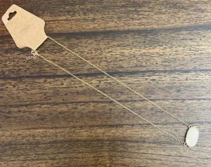 Simple stone dainty necklace - white sparkly druzy thumbnail 1