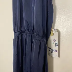 NWT Revolve Show me Your Mumu Heather halter navy side slit maxi dress small thumbnail 4