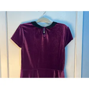 Hot Topic Velvet Dress Large Stretch Purple Halloween Costume Wednesday Core thumbnail 6